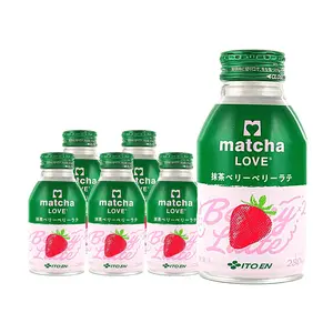ITO EN Matcha Strawberry Latte Drink - 6 Pack (280ml x 6) - Authentic Uji Matcha & Sweet Strawberry Fusion - Ready-to-Drink Beverage