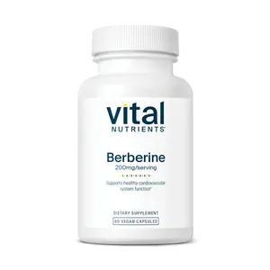 Vital Nutrients Berberine | Supports Healthy Bowel Function and Normal Triglyceride Levels | Vegan Supplement | Gluten, Dairy and Soy Free | 200 mg | 60 Capsules