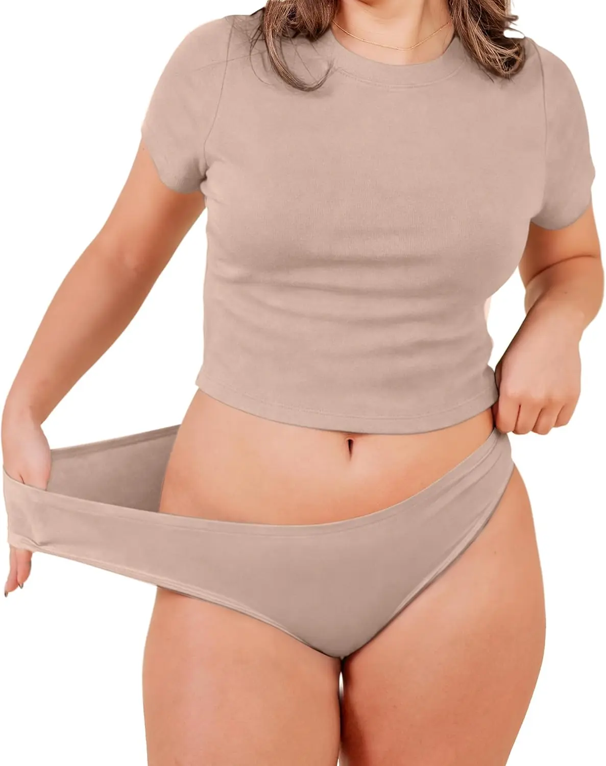Pixie Organic Cotton Gusset Period Underwear – Best Leakproof Panties with BloatFit™ Technology – Ultra Soft Nude - M