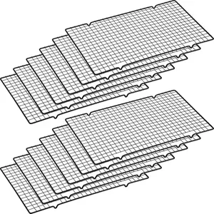 12 Pack 16 x 9.8 Inches Nonstick for Baking, Grid Wire Cookie Cooking Racks Oven Safe Carbon Baking Rack Sheet Rack for Cookie Cake Grilling Drying Roasting (Black)