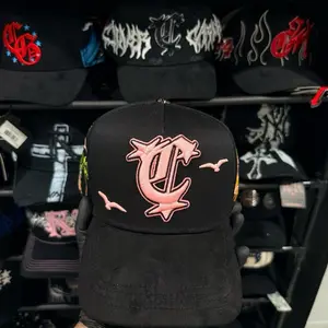 Clover Garments Un Verano Sin Ti Black Baseball Cap with Pink Logo and Birds Design