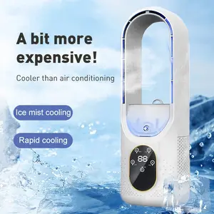 Mini Desktop Fan, Office Cooling Humidifier, Leafless Spray Cooler, USB Cold Fan, Energy Efficient, Perfect for Home & Office Use