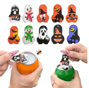 10PC Complete Cover Easy Tab  New Beverage Barricade Cute Skull Can with Keychain Strap for Soda Beer Coke Shields From Bugs Bees Dust at Party BBQ Beach Kitchen Utensils Stylish Portable Drinkware