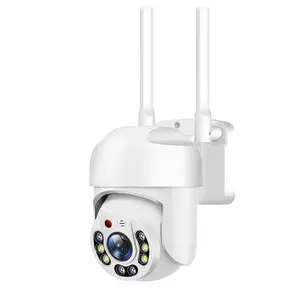 2MP HD Outdoor Waterproof Security Camera 360 Degree Panoramic PTZ Dome Camera Wireless WiFi Home Surveillance Camera Weatherproof Night Vision
