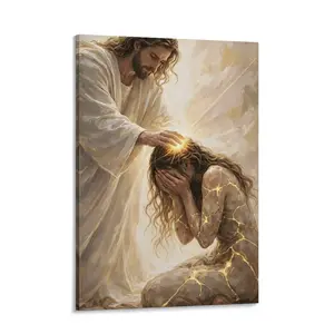 Jesus Biblical-Themed Religious Image Print, Decorative Faith-Themed Graphic Print, Wall-Mounted Bible Art Poster, Home Decor Gift for Girls, Religious Image Prints