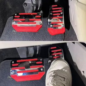 [Upgraded Version] Automatic Transmission Pedal Covers, Red/Blue/Silver Color Options, Anti-Slip Decorative Pads, Sport Appearance Kit--Suitable for friends who engage in spirited driving and have higher demands for product rigidity