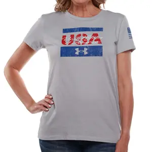 Under Armour Ladies USA Freedom Tee - Unisex Fit, Long Sleeve, Comfortable Design, Suitable for Everyday Wear