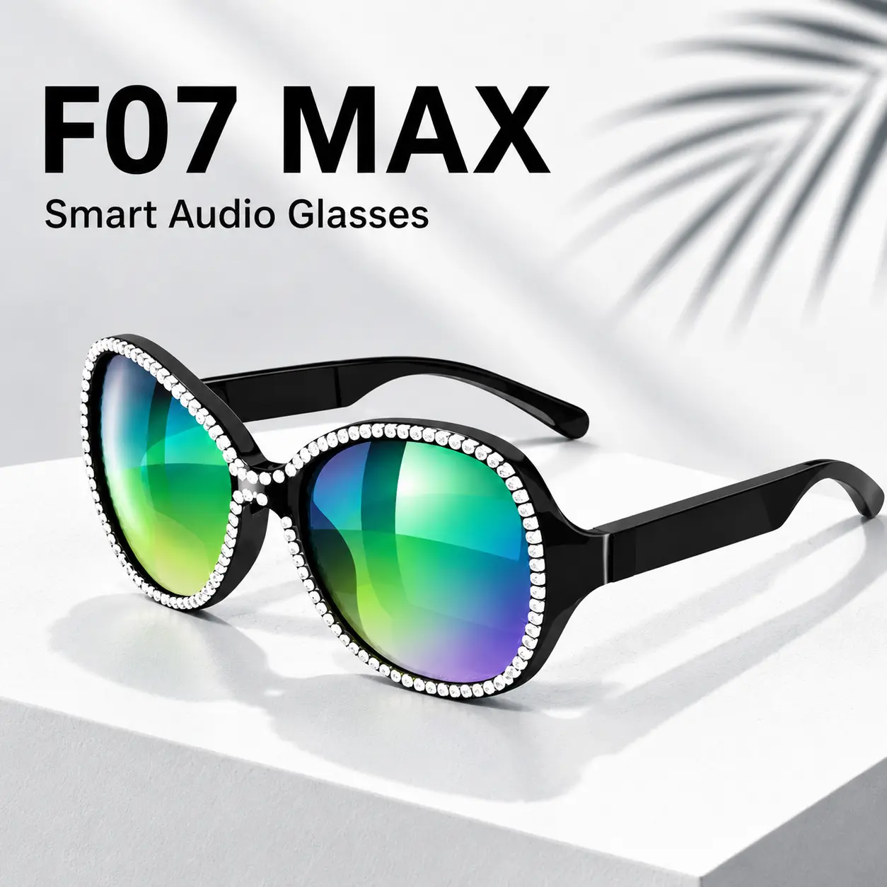 F07 MAX Bluetooth 5.4 Smart Audio Glasses| Air Conduction Wireless Sunglasses| Music & Hands-Free Calls| Stylish Women's Eyewear（Brown)