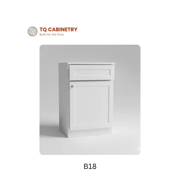 TQ CABINETRY B18 — 1 Door 1 Drawer Base Cabinet Professional-Grade 18x34.5x24 Inches Compact Storage for Contractors