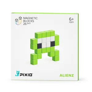 PIXIO Mini Monster Alienz - 26 Magnetic Blocks in 3 Colors | Magnetic Building Toy & STEM Construction Set + Free App