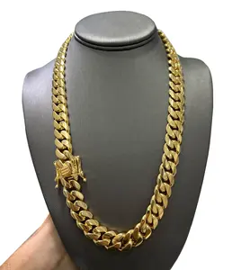 [Star Long]18K Vacuum-gold Plated Hip Hop Jewelry Stainless Steel Miami Cuban Link Chain Necklace or Bracelet Fashion Accessory Men Women unisex Monaco italy Mexico & Micro Promise chains for Husband Boyfriend Valentines Birthday Gift