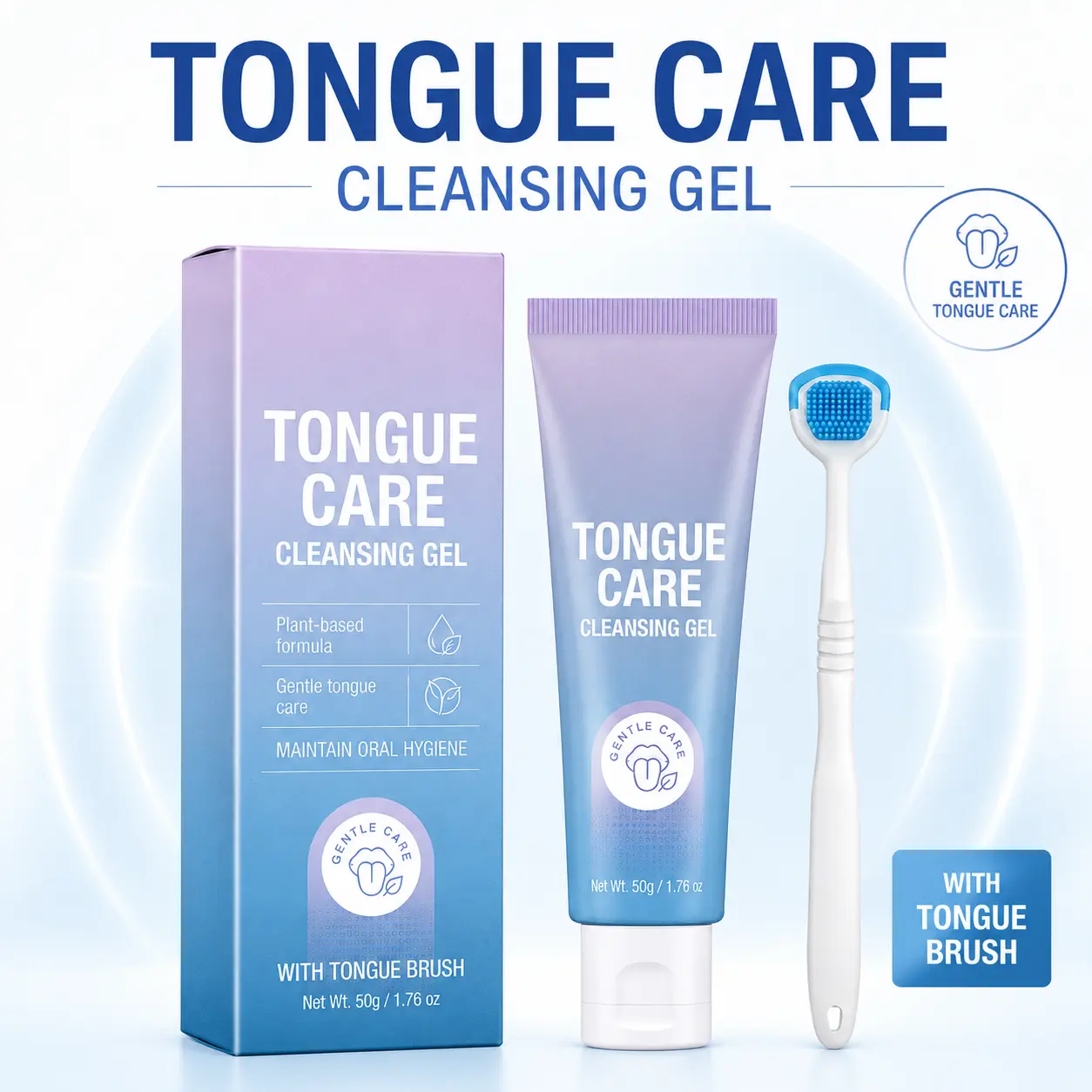 Tongue Cleaning Gel – Gentle Daily Tongue Cleanser for Fresh Breath, Tongue Coating Care and Oral Hygiene