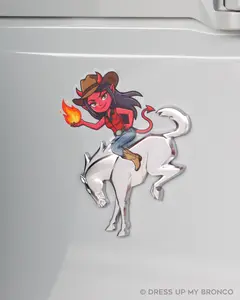 😈🤠 Buckin Bad — Bronco Emblem Vinyl Decal (Cowgirl Edition)