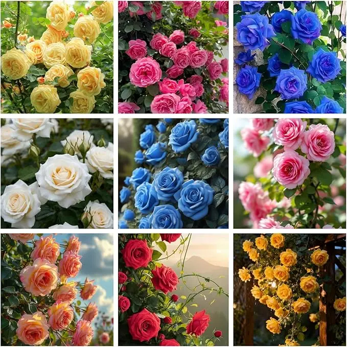 200 mixed double rose seeds, high germination rate, hardy perennial, no gardening experience required, easy to grow, suitable for indoor potted plants, balconies, patios, and backyards, blooms year-round, a romantic gift.