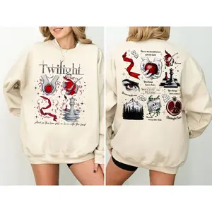 Twilight Inspired Sweatshirt, Twilight 2 Sided T Shirt, Book Cover Sweatshirt, Vampire Romance Fan Tee, Bookish Hoodie, Unisex Sweater Pullover Tee