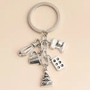 [Utensil Keychain Gift] 1/20pcs Cake Pizza Pan & Fork Model Key Ring - Kitchen Utensils Keychain For Men, Small Gift