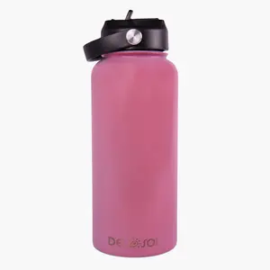 32oz Water Bottle - Light Blue to Pink