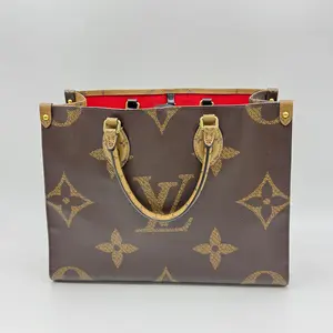 Pre-owned Louis Vuitton Coated Canvas Tote Bags Reverse Monogram Giant Onthego MM Microchipped