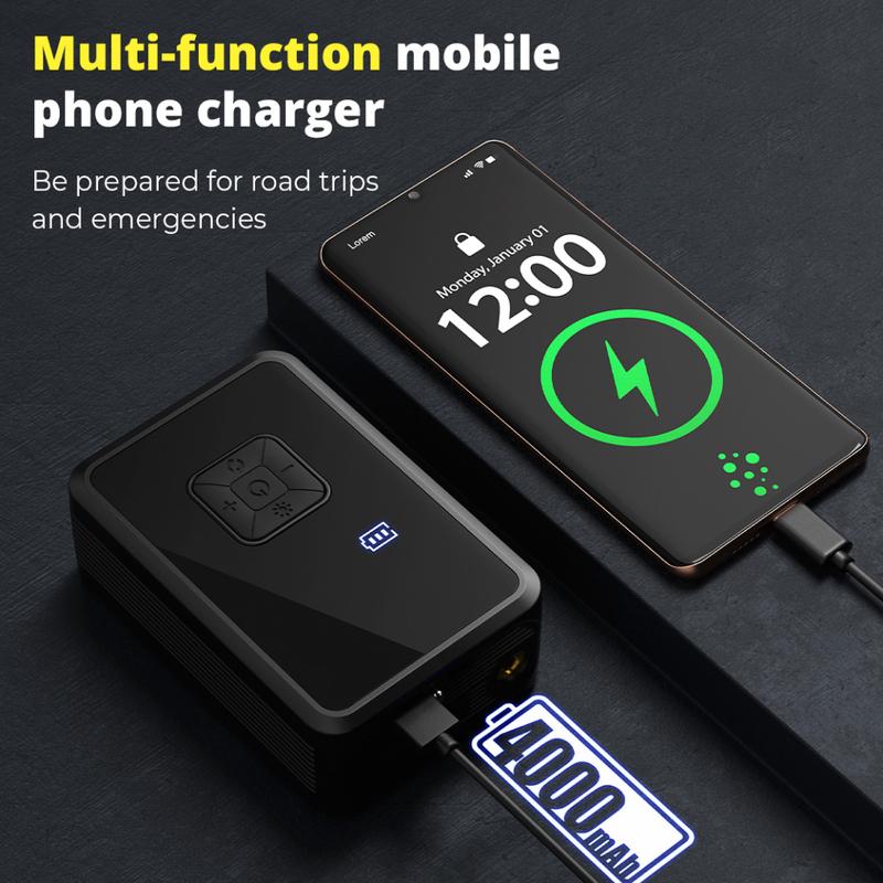 Oasser Fast Wireless Tire Inflator, Mini Portable High-Pressure Car Air Compressor 150 PSI, USB-C Rechargeable, Auto Stop Modes, Long Lasting Battery