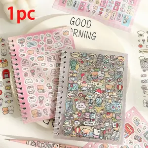Cartoon Pattern Sticker Book, 16 Sheets Cute Cartoon Sticker Book, DIY Decorative Sticker for Scrapbooking, Journaling, Gift Wrapping, Illustration Stickers