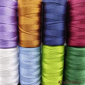 250g Polyester Yarn 3mm Thick - Glossy Macrame Cord for Crochet, Knitting, Crafting, Hats, Bags & Cushions - Mixed Color Fiber Pack
