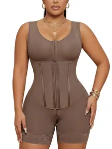 1 Count Fajas Colombianas Tummy Control Shapewear for Women, Post Surgery Double Compression Body Shaper, Tight-Fitting Shapewear Bodysuit, Lace Butt Lifting Jumpsuit, Underwear, Comfortable Waist Trainer Girdle, Suitable For Daily Or Party