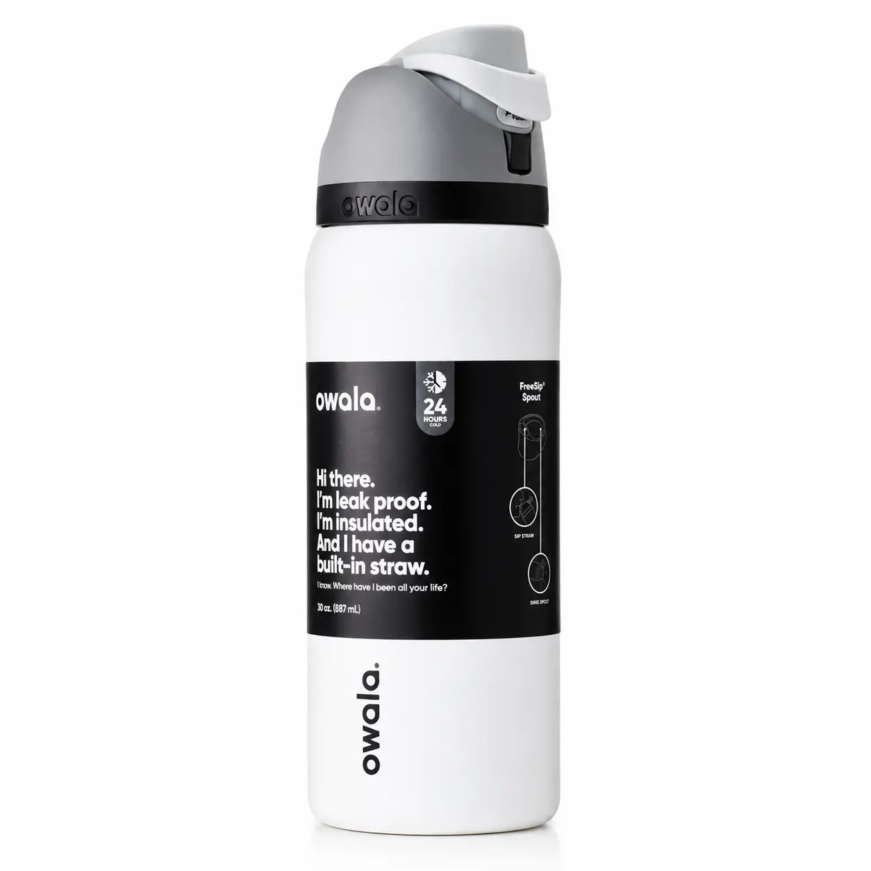 32 oz (945 mL) Insulated Leak-Proof Water Bottle Cup with Built-In Straw, 24-Hour Temperature Retention Kitchenware Drinkware owala