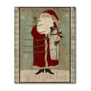 Courtside Market Santa Snowman 16x20 Canvas Wal l Art