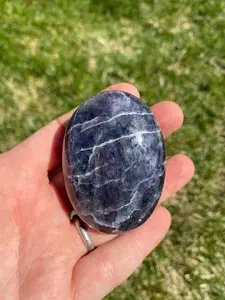 Iolite Palm Stone - Polished Stone Oval - Iolite Crystal Worry Stone - New Beginnings, Confidence, Visualization
