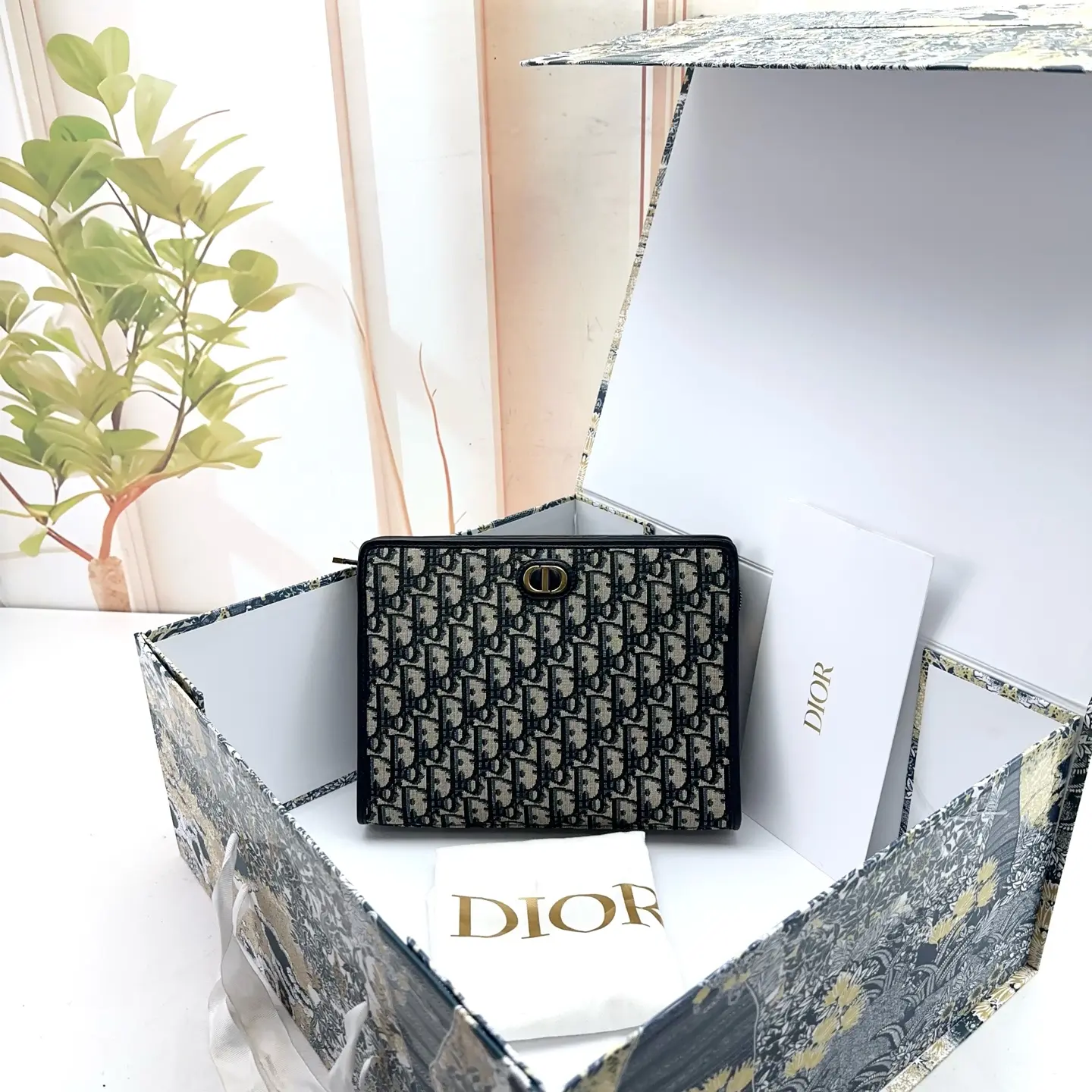 Pre-owned Dior Zip Pouch Clutch Bag 0716 qiqi 22947326