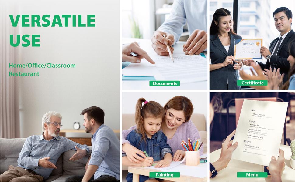 Versatile Laminator Machine,It has Quick Warm Up, Fast Laminating Documentation and Photos, Increases Their Long Term Color Preservation. Suitable for Family, Office and School A4/A5/A6 Size