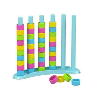 Party activities and gatherings, colorful stacking puzzle game challenges - fun educational learning toys with 1 stacking rack, 50 cards, 40 rings, suitable for children and family game nights, suitable for all ages, can interact with multiple people