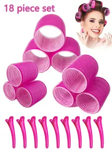 18pcs women's manual curling iron with clip, Diy curling iron tool does not damage hair, suitable for long/medium/short hair, multi size curling iron 2.36/1.92/1.53 inches, New Year's gift, Thanksgiving gift, Mother's Day Valentine's Day couple gift