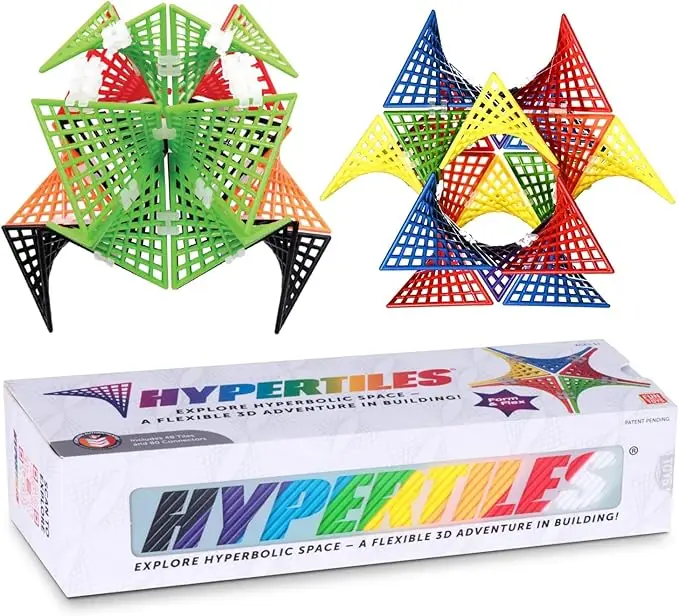 Hypertiles Creative Stress Relief Construction Building Toy Confluxion Building Toy with 48 3-Dimensional Tiles & 80 Connectors for Kids Ages 5+