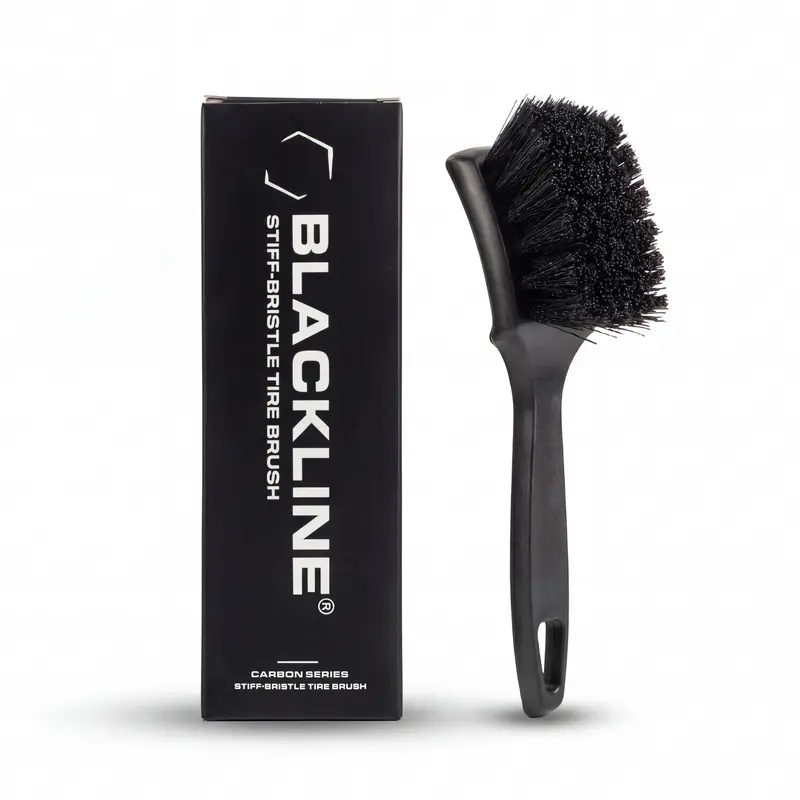 BLACKLINE Durable Heavy-Duty Stiff Bristle Brush - Car Detailing Products, Cars Accessories, Deep-Scrub Tool for Tires and Mats, Stiff Bristle Cleaning Power, Cleaning for Auto Interior/Exterior Upholstery