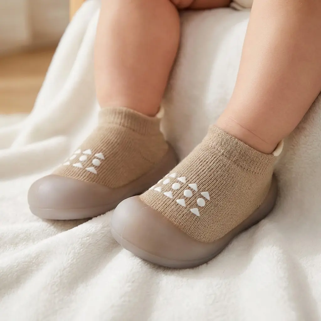 Baby Sock Shoes Infant Cozy Slippers for Newborns 6-36 Months Boys Girls Toddlers Indoor Outdoor Adorable Walking Sneakers Lightweight Breathable Durable