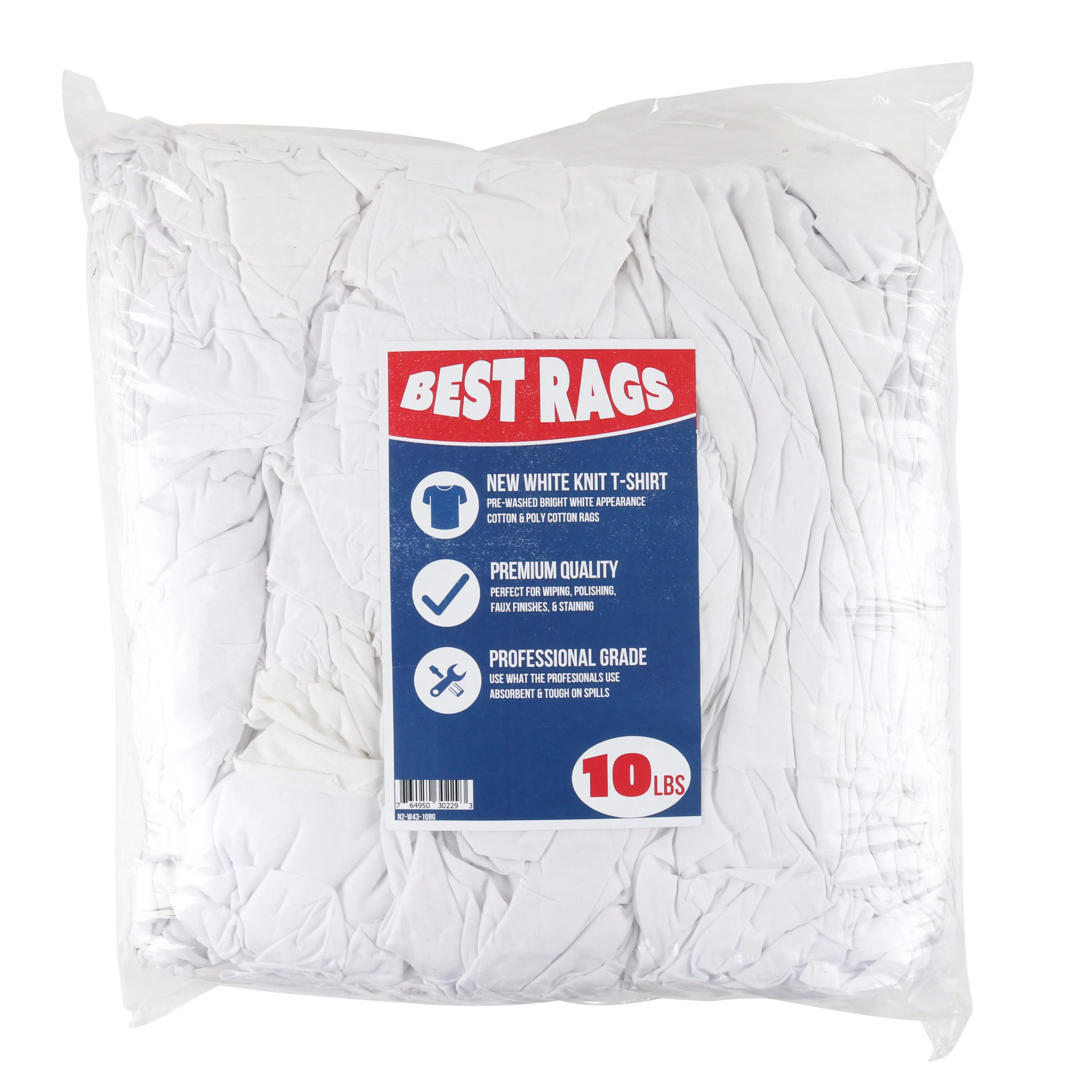 White Premium T-Shirt Cleaning Towels - Packaging Size Options - Quality Multi-Purpose Rags