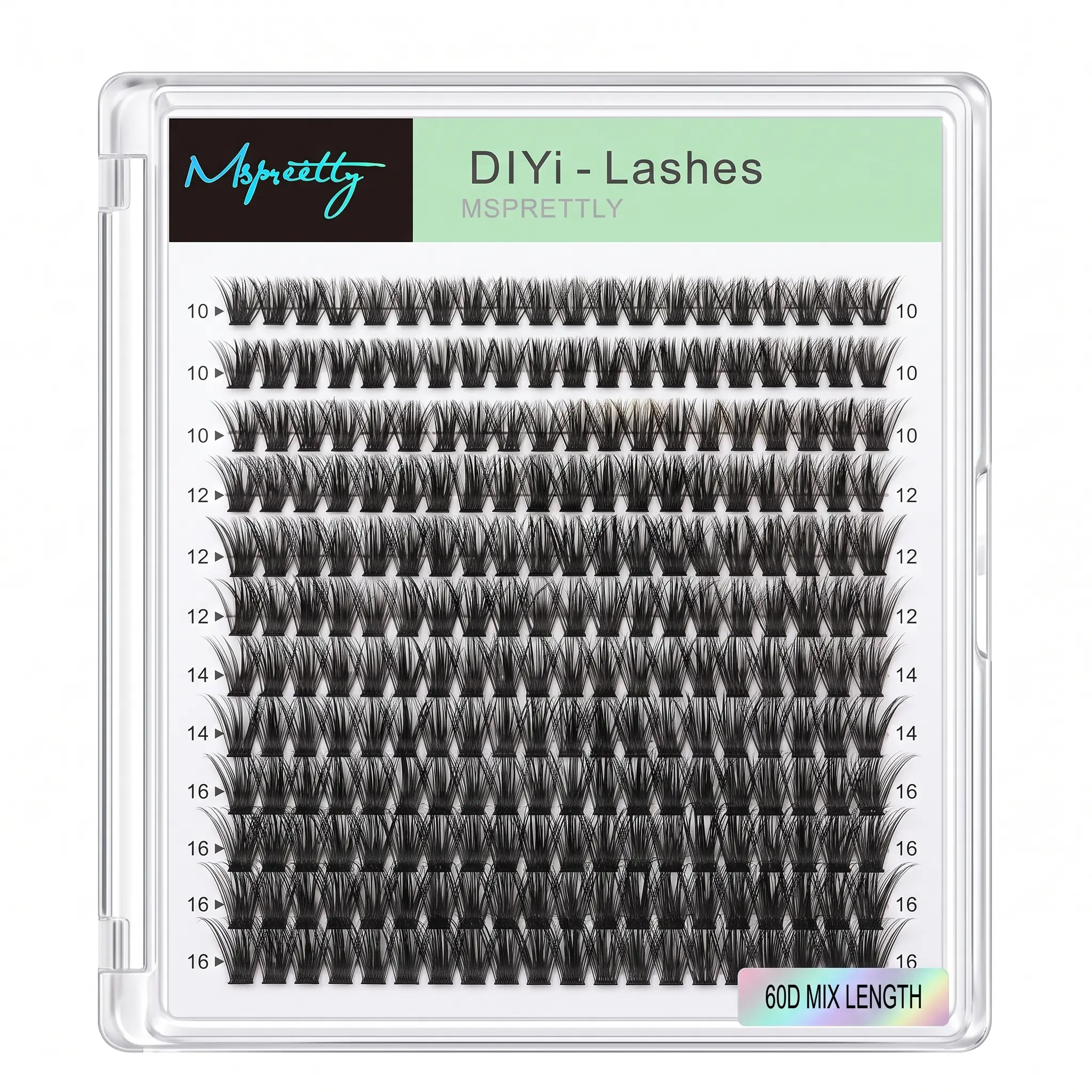 60D fluffy lashes 10mm-16mm D curl lash extension DIY Lashes