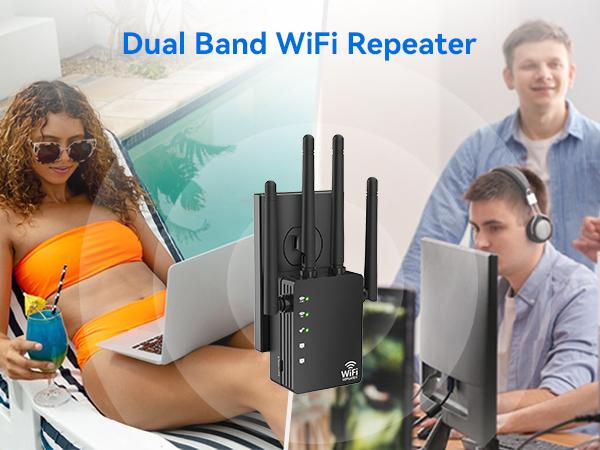RAGOAT Dual-Band WiFi Repeater with Ethernet Port, Triple Mode Long-Range Home WiFi Extender Signal Booster (12880 Sq Ft Coverage, 105 Devices Supported), 2026 Wireless Internet Extender