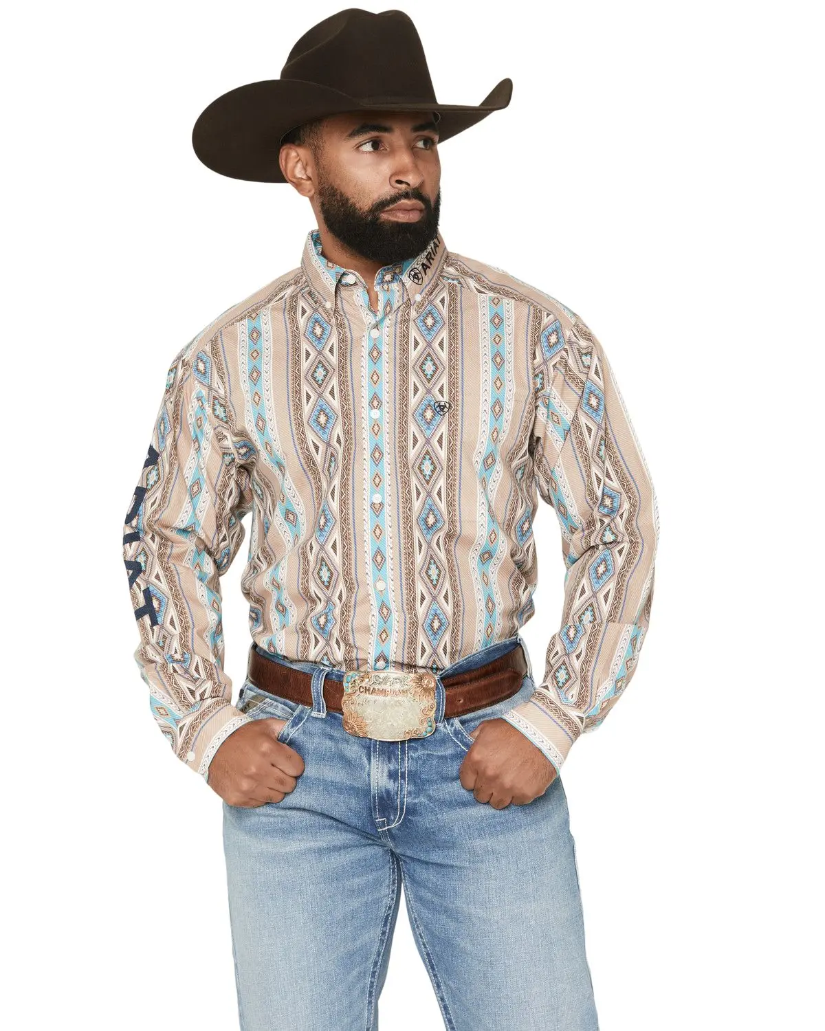 Ariat Men's Men'S Team Westlee Southwestern Striped Long Sleeve Western - 10071714