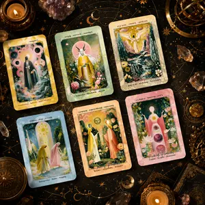 Pastel Aurora Tarot Deck, 78 Cards with Celestial Floral Artwork for Beginners