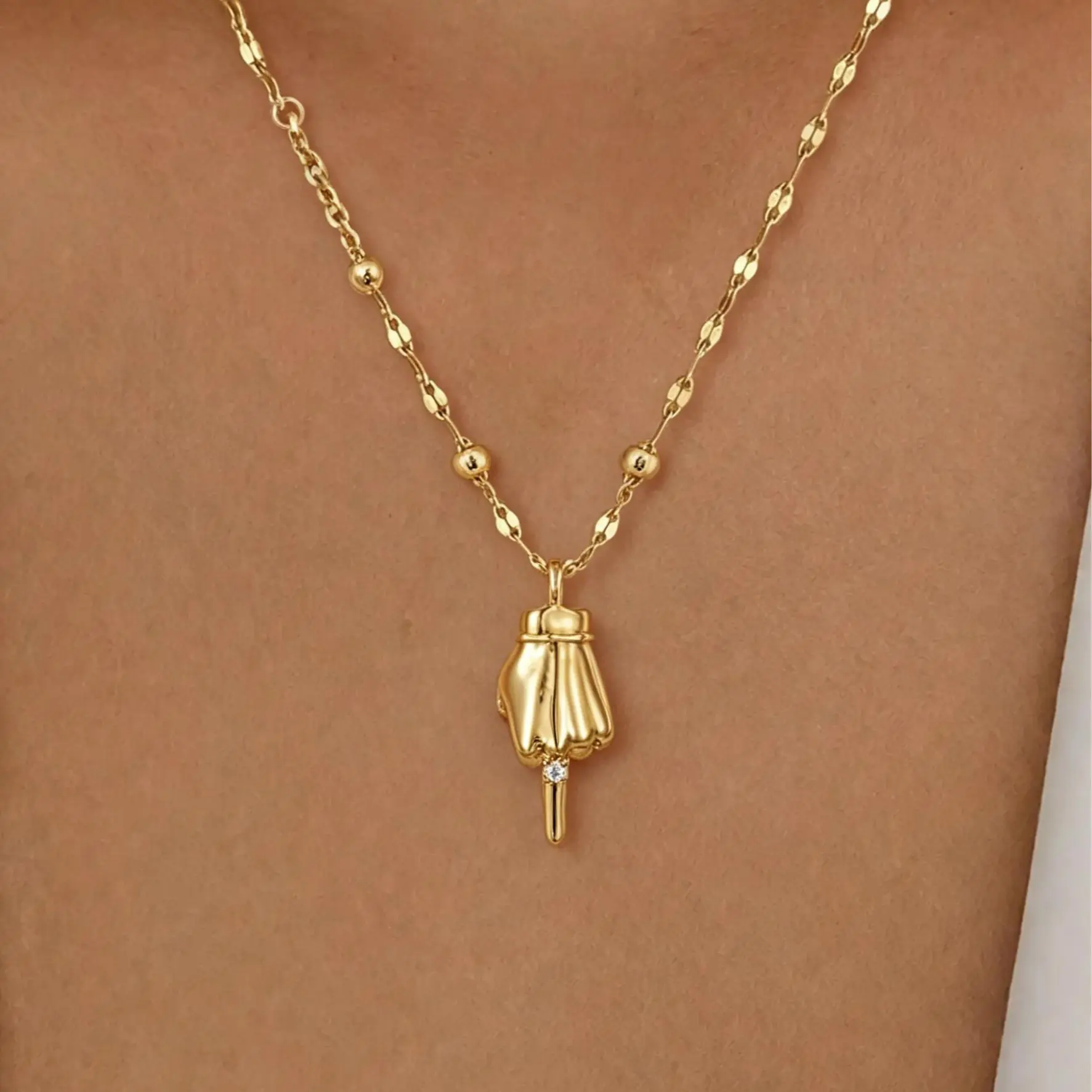 Women's Boho Style Gold Necklace, Pendant Jewelry for Women, Suitable for Casual Daily Wear & Ideal Holiday Gift