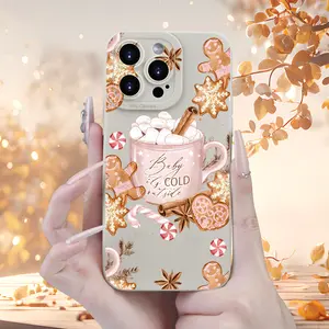 Christmas Warm Winter Coffee Gingerbread for Man Print Fashion Mobile Phone Case for iPhone 16/16PRO/16PROMAX/15/ 15PLUS/ 15PRO/ 15PROMAX/ 17/ 14PLUS/ 14PRO/ 17PROMAX/ 13/ 13mini/ 13PRO/ 13PROMAX/ 12/ 12mini/ 11/ 8/ 7/ SE Series, New Year Gift, Accessorie