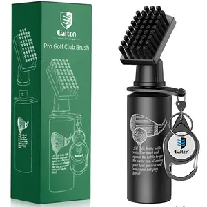 Caiton 1pc Professional Golf Club Cleaner with Fixing Clip and Squeeze Water Bottle, 7.5 inches long, holds 4 ounces of water, provides powerful deep cleaning, an essential golf accessory for men, and a perfect gift for male golfers.