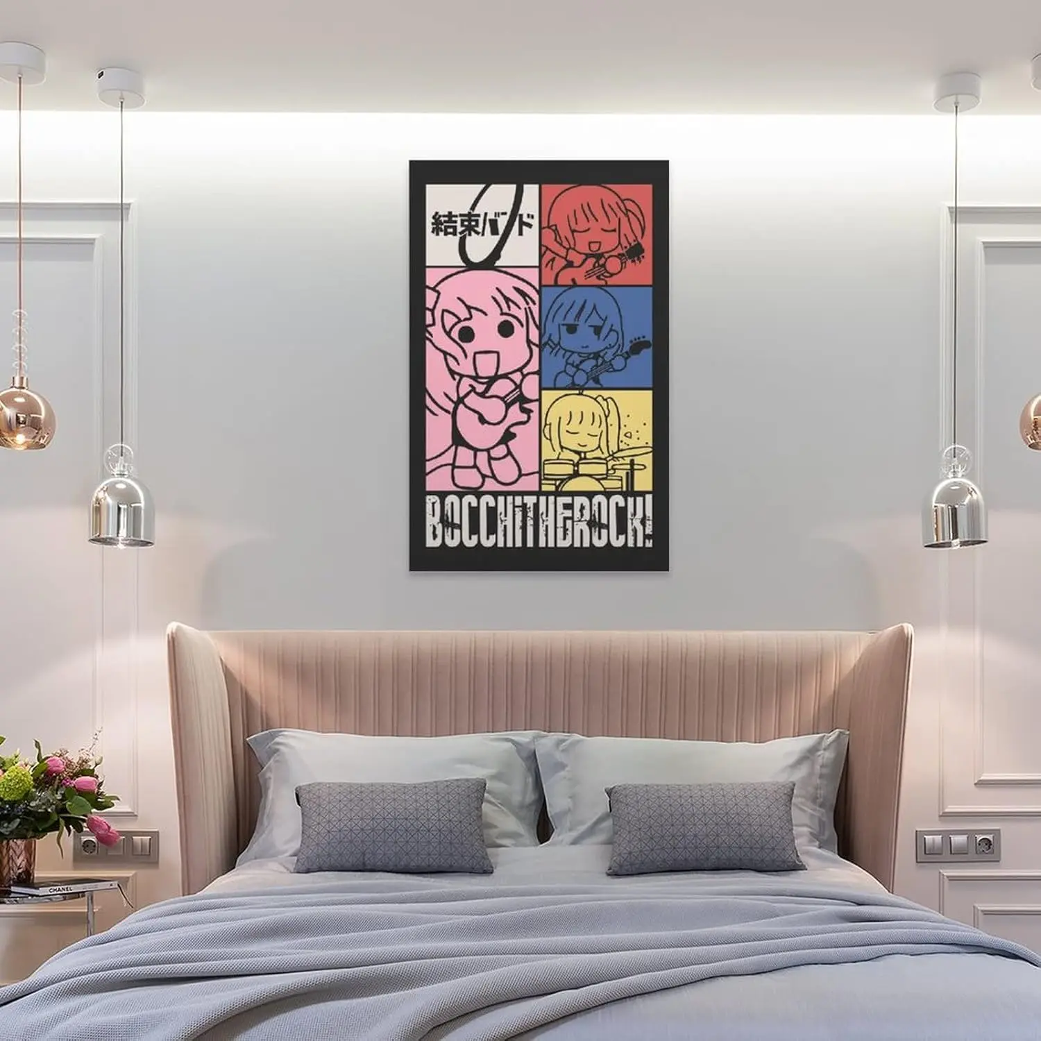 Bocchi The Rock Anime-Poster, Wandkunst für Wohnzimmer, Schlafzimmer, Büro, Heimdekoration, Büro, Wandkunst, Zuhause, Fitnessstudio, Poster, Leinwandbild, 20 x 30 cm