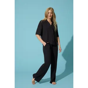 Jammie Essentials Long Black PJ Set