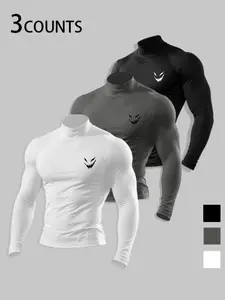 Men's Long Sleeve High Neck Thermal Pajamas Set, Soft Fabric, Casual Fall & Winter Wear, Outdoor Sports and Home Leisure, Multiple Colors Available