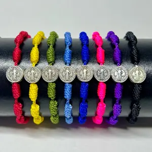 Handmade St. Benedict Knotted Bracelet in 27 Colors - Adjustable Sizes for Adults, Men, Women & Kids - Protection Bracelet