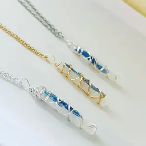 Protect your Peace Selenite and Kyanite Necklace