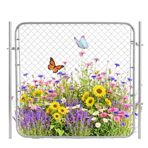 Chain Link Fence Gate, 32 x 46 in Adjustable Galvanized Steel Garden & Farm Fence Gate with Frame for Backyard, Pet Enclosure, Garden Fencing, DIY Installation